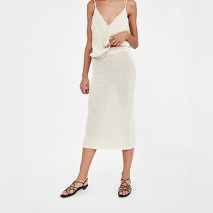 Zara knit beige two piece set